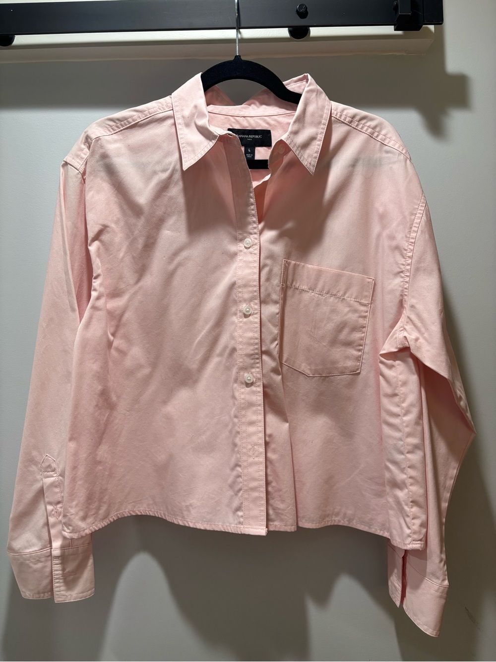 Banana Republic Pale Pink Cotton Button-Front Blouse